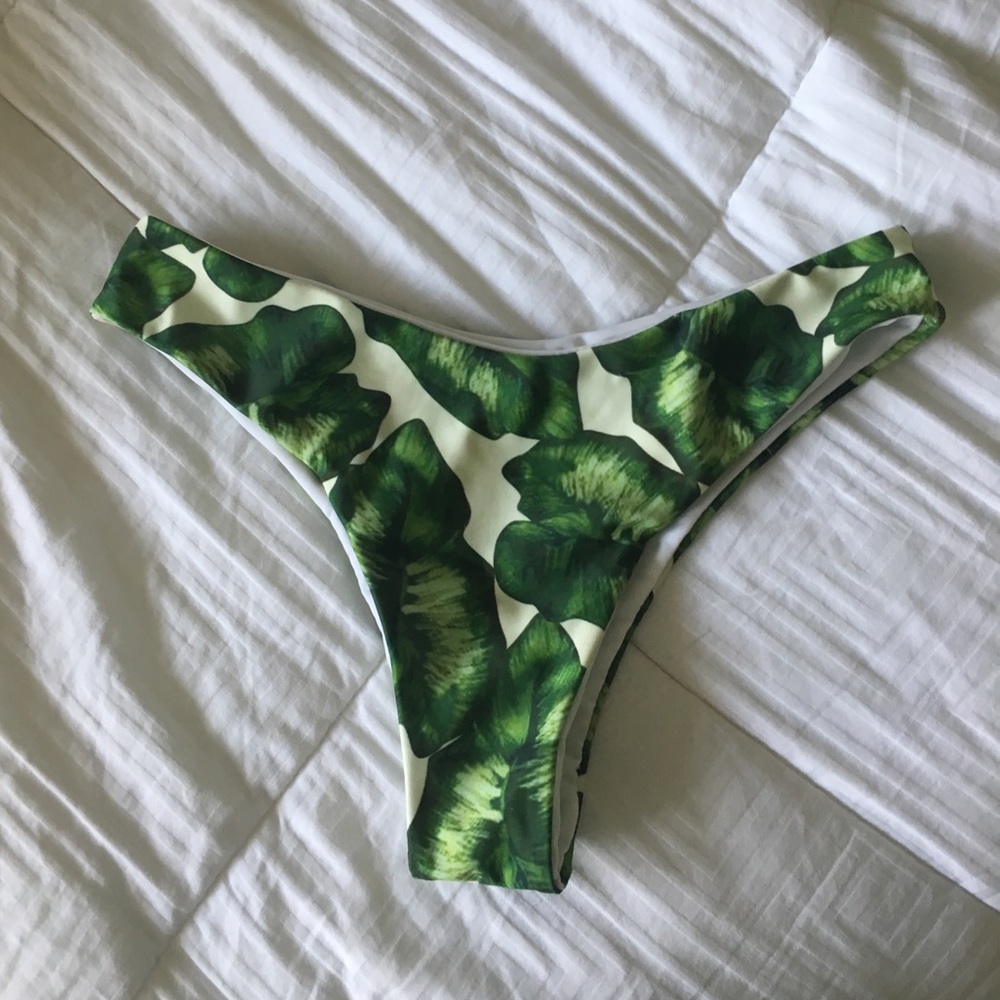 Leaf Print Bikini Bottoms